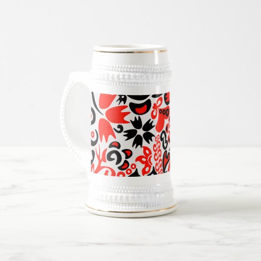 Oekraïens etnische folk art floral pattern absrtac bierpul (Voorkant links)