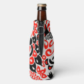 Oekraïens etnische folk art floral pattern absrtac flesjeskoeler (Fles Achterkant)