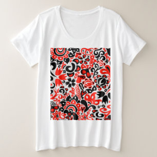 Oekraïens etnische folk art floral pattern absrtac grote maat t-shirt