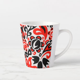 Oekraïens etnische folk art floral pattern absrtac latte mok