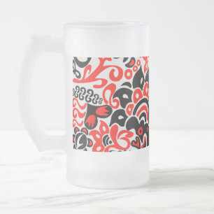 Oekraïens etnische folk art floral pattern absrtac matglas bierpul