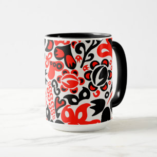 Oekraïens etnische folk art floral pattern absrtac mok