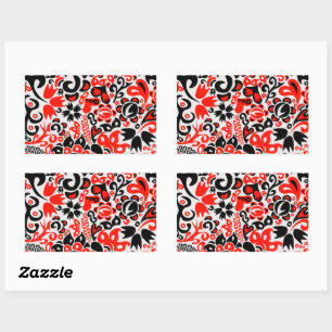 Oekraïens etnische folk art floral pattern absrtac rechthoekige sticker