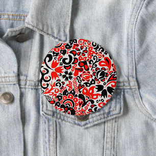 Oekraïens etnische folk art floral pattern absrtac ronde button 4,0 cm