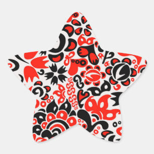 Oekraïens etnische folk art floral pattern absrtac ster sticker