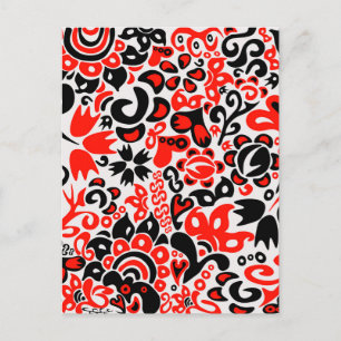 Oekraïens etnische folk art floral pattern absrtac uitnodiging briefkaart