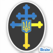 Oekraïens kruissymbool en Lorraine kruis Sticker (Voorkant)