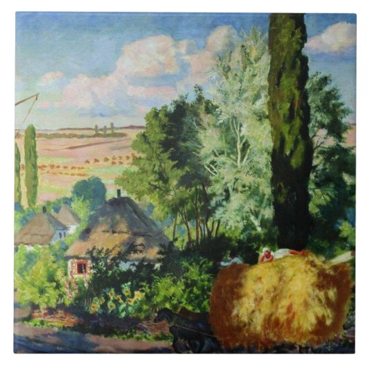 Oekraïens landschap kunstwerk tegeltje (Voorkant)