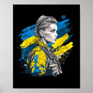 Oekraïens meisje - Kracht in het aangezicht van te Poster