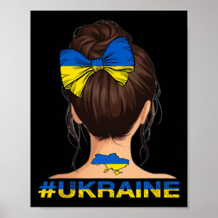 Oekraïens Meisje - Oekraïne Vlag Rommelige Knot Poster