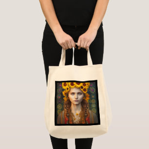 Oekraïens meisje van Amulets en Zonnebloemen Tote Bag