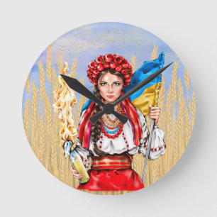 Oekraïens meisje vecht voor de Button van de vrijh Ronde Klok