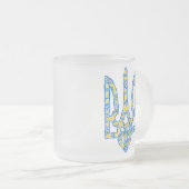 Oekraïens nationaal embleem trident tryzub etnical matglas koffiemok (Voorkant rechts)