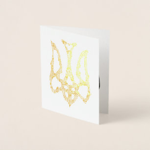 Oekraïens nationaal embleem trident tryzub gestili folie kaarten