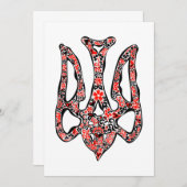 Oekraïens nationaal embleem trident tryzub gestili kaart (Voorkant / Achterkant)