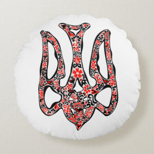 Oekraïens nationaal embleem trident tryzub gestili rond kussen