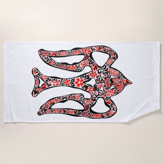 Oekraïens nationaal embleem trident tryzub gestili strandlaken (Voorkant)