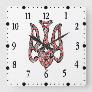 Oekraïens nationaal embleem trident tryzub gestili vierkante klok