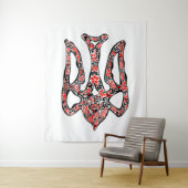 Oekraïens nationaal embleem trident tryzub gestili wandkleed (In situ)