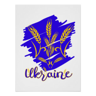 Oekraïens nationaal symbool tryzub gemaakt van tar perfect poster