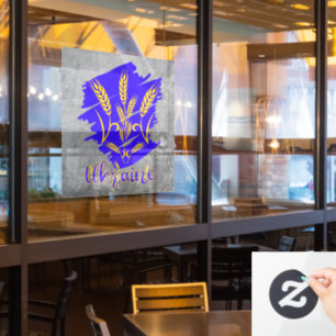 Oekraïens nationaal symbool tryzub gemaakt van tar raamsticker