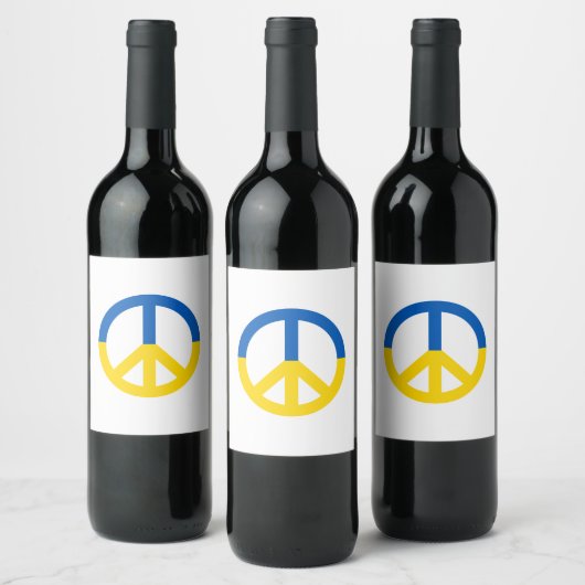 Oekraïens symbool voor blauw geel vlaggensymbool wijn etiket (Flessen)