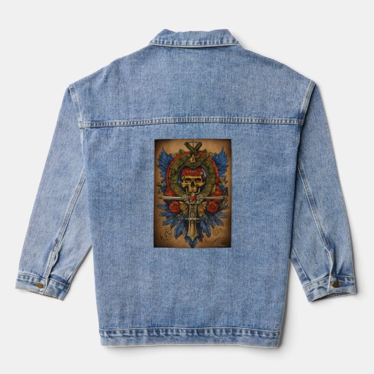 Oekraïens Trident Denim Jacket (Achterkant)