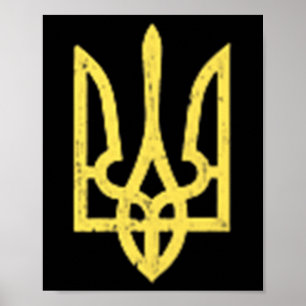 Oekraïens Trident Symbool - Oekraïne Steun Patriot Poster