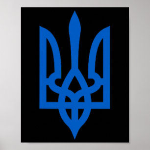 Oekraïens Tryzub-symbool op het hart Poster