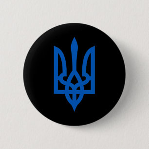 Oekraïens Tryzub-symbool op het hart Ronde Button 5,7 Cm