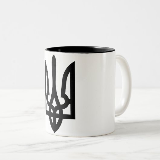 Oekraïens Tryzub Tweekleurige Koffiemok (Voorkant rechts)