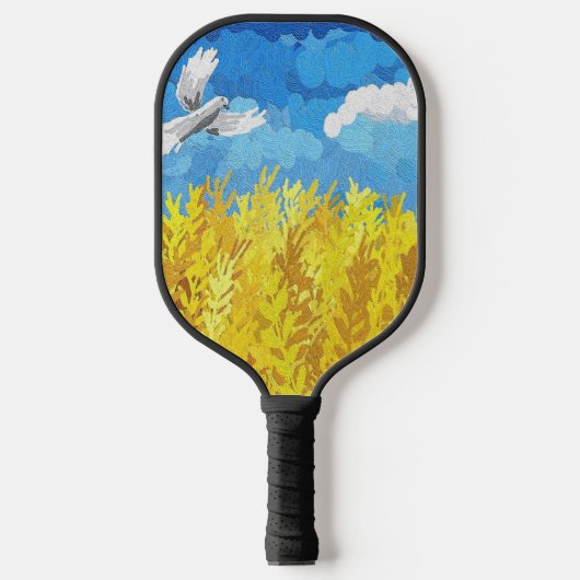 Oekraïens vlaggenlandschap pickleball paddle (Voorkant)