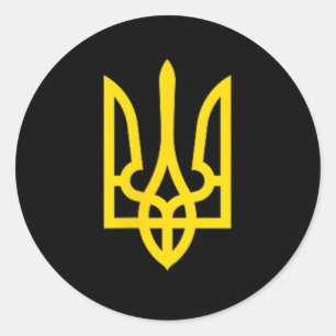 Oekraïens wapen embleem ronde sticker
