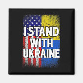 Oekraïense Amerikaanse vlag Patriottisch Magneet (Voorkant)