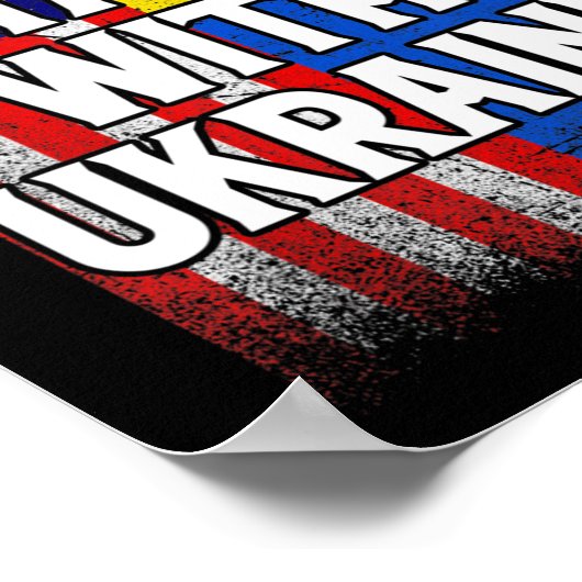 Oekraïense Amerikaanse vlag Patriottisch Poster (Hoek)