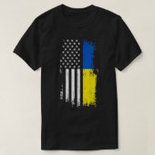Oekraïense Amerikaanse vlag T Shirt - Pride Oekraï (Design voorkant)