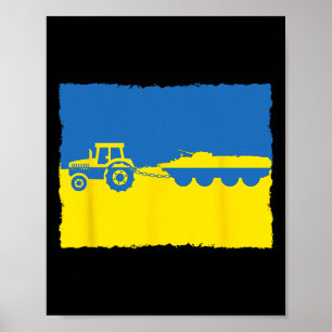 Oekraïense boer steelt een Russische tank met trac Poster
