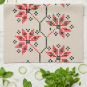Oekraïense borduurpatroon keukenhanddoek (Gevouwen)