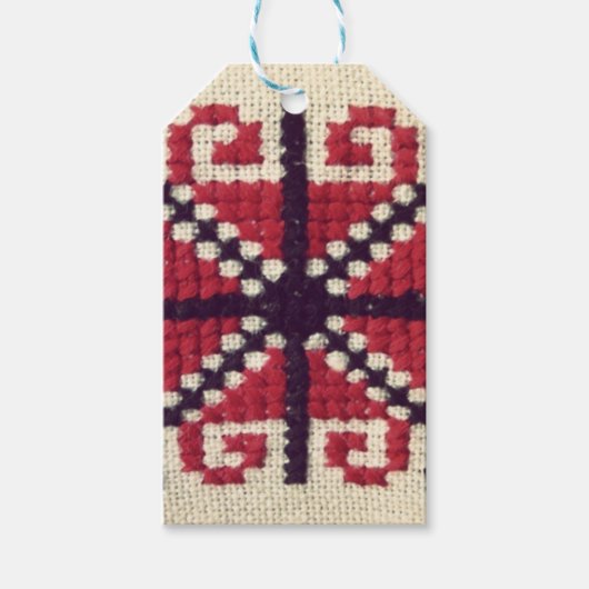 Oekraïense borduurvrouw cadeaulabel (Voorkant)