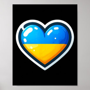 Oekraïense Bynner-fan Oekraïense vlag Cute Heart Poster