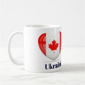 Oekraïense Canadese Mok van het vlaggenhart (Links)