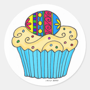 Oekraïense cupcake door Vera Trembach Ronde Sticker