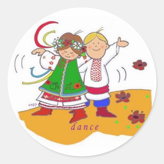 Oekraïense dansles vandaag! ronde sticker (Voorkant)