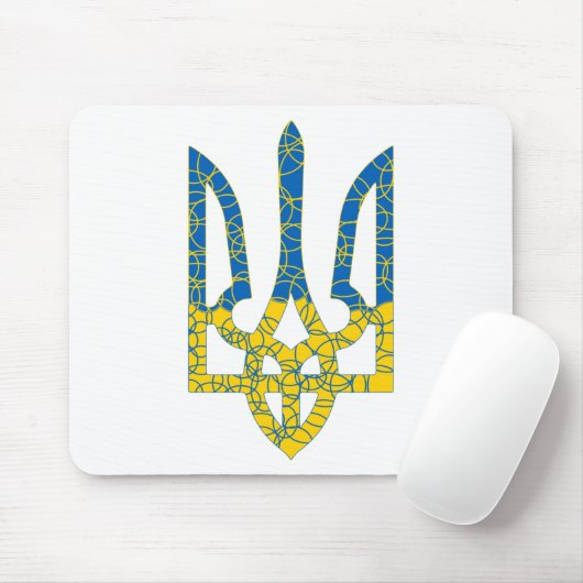 Oekraïense driekleurige getextureerde vlag van Oek Muismat (Met muis)