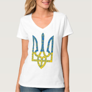 Oekraïense driekleurige getextureerde vlag van Oek T-shirt