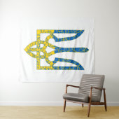 Oekraïense driekleurige getextureerde vlag van Oek Wandkleed (In Situ (horizontaal))