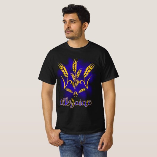 Oekraïense drietand gemaakt van tarweoor t-shirt (Voorkant volledig)