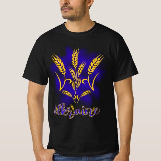 Oekraïense drietand gemaakt van tarweoor t-shirt (Voorkant)