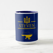 Oekraïense drietand met jouw naam gouden lettertyp mok (Midden)