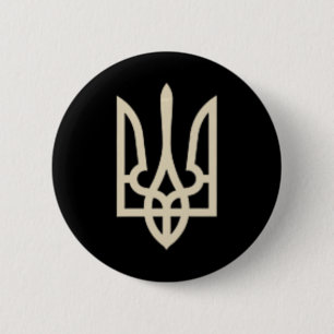 Oekraïense Drietand Oekraïens Wapen Vlag Ronde Button 5,7 Cm